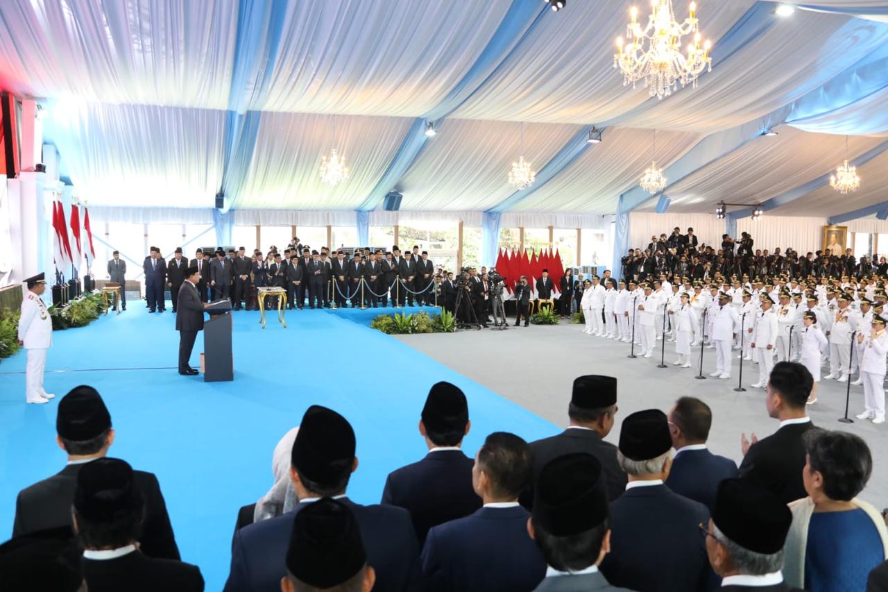 Lantik 961 Kepala Daerah Secara Serentak, Prabowo: Ini Momen Bersejarah Pertama Kali