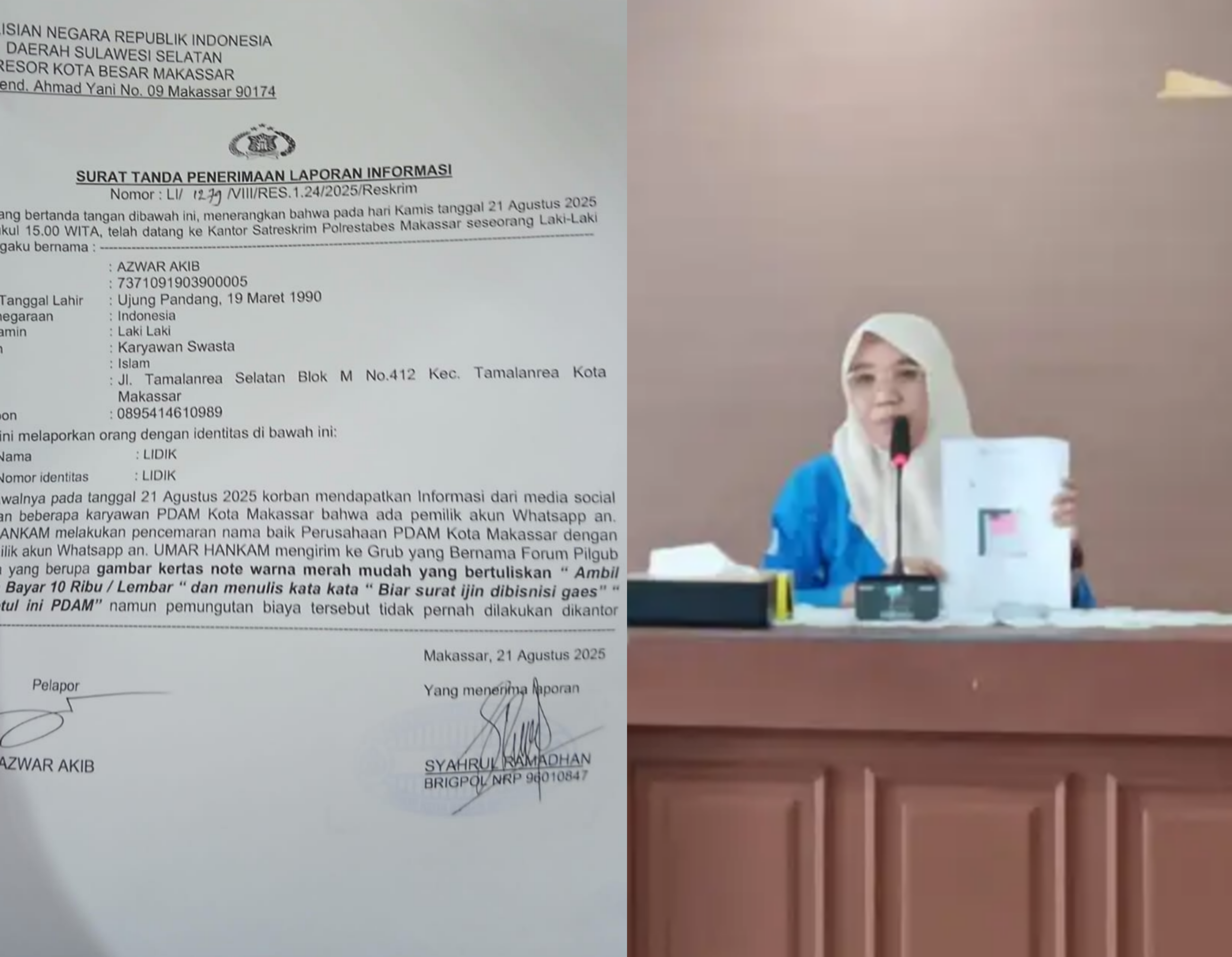 Tudingan Surat Izin PDAM Makassar Berbayar Berujung Laporan Polisi