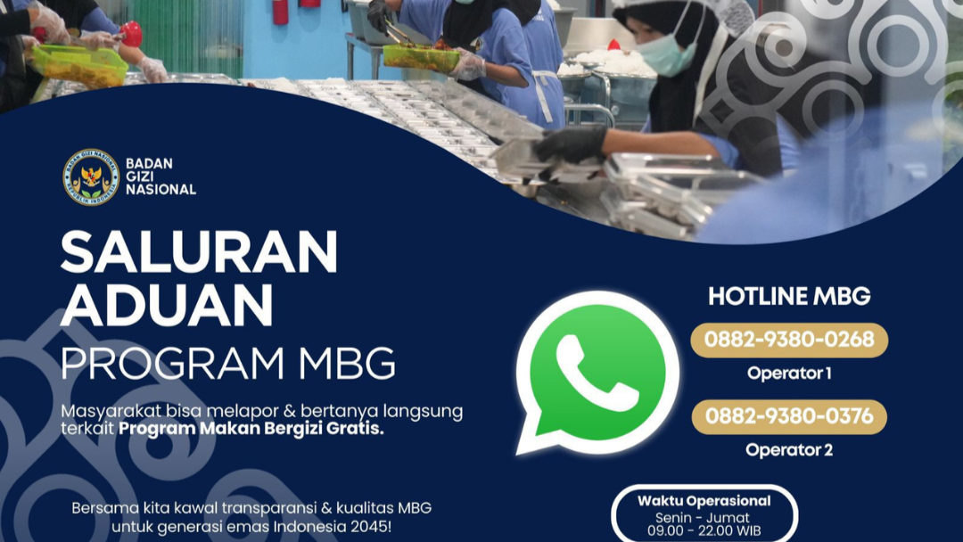 Badan Gizi Nasional Buka Saluran Pengaduan MBG
