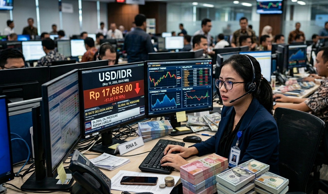 Rupiah Hari Ini Melemah ke Rp17.685, Pasar Antisipasi Suku Bunga BI Rate