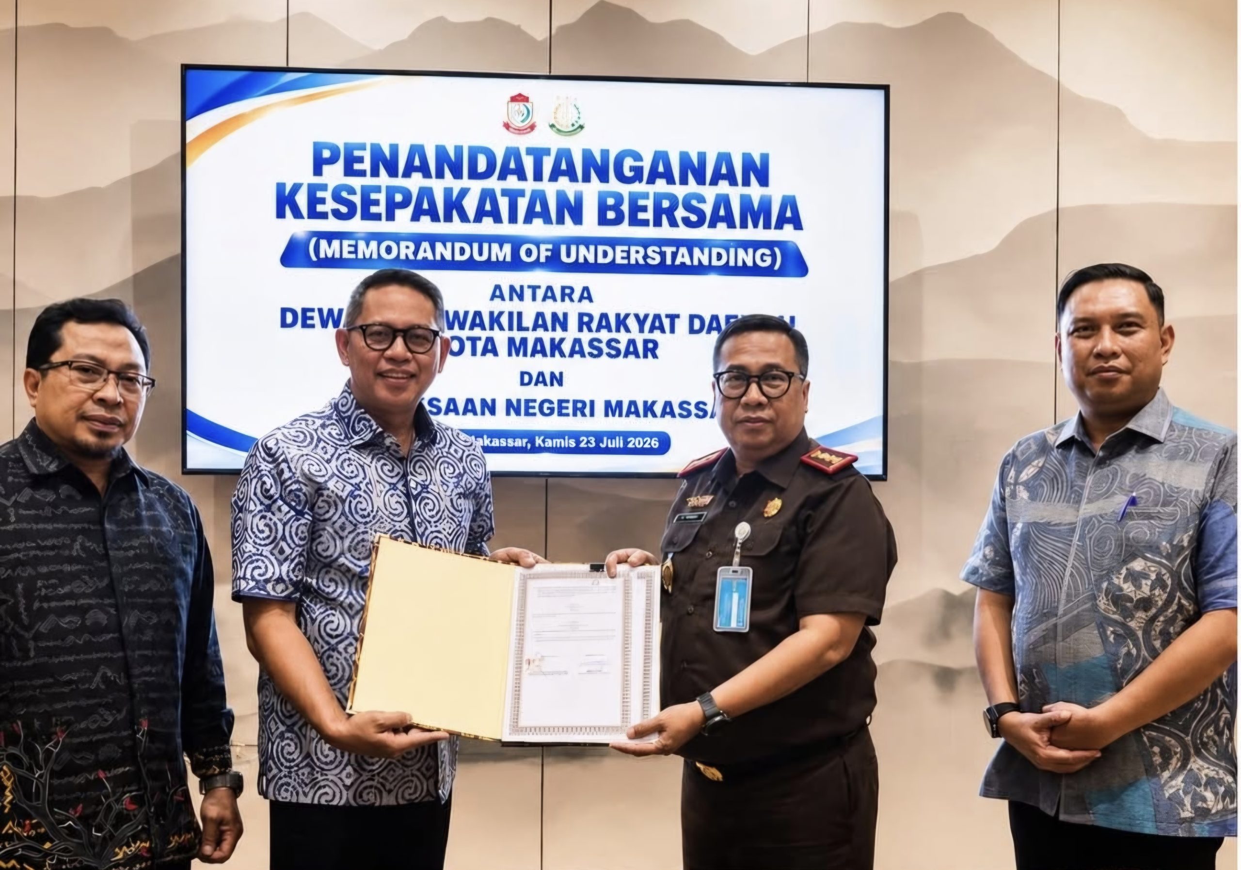 Perkuat Tata Kelola Bebas Korupsi, DPRD Makassar dan Kejari Resmi Perpanjang Kerjasama Bidang Datun