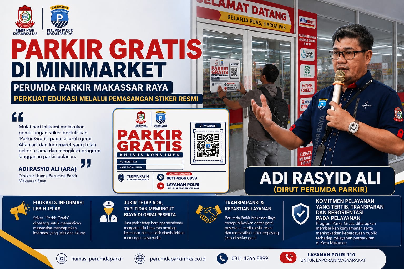 Warga Makassar Wajib Tahu: Ini Tanda Minimarket yang Sudah Bebas Biaya Parkir!