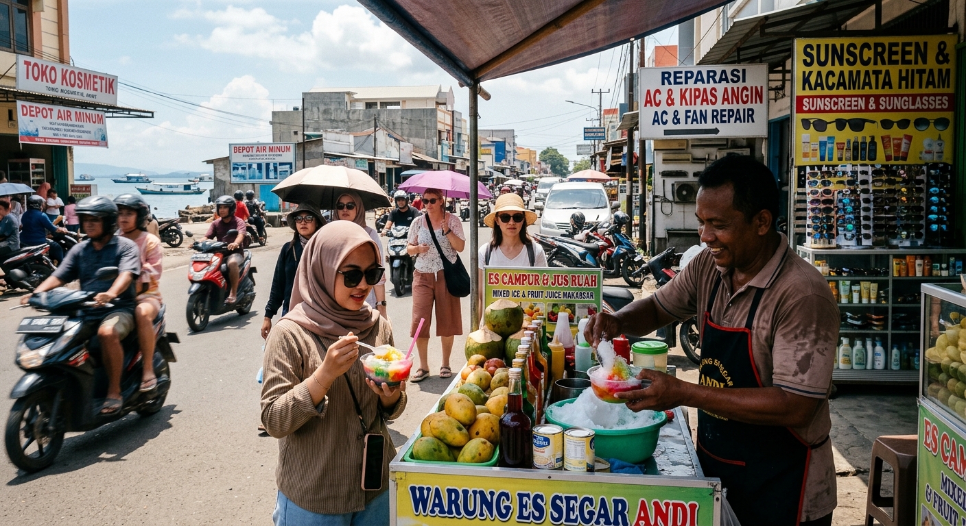 Sengatan Matahari jadi Cuan: Sudut Pandang Pengusaha Makassar yang Meraup Untung di Musim Panas